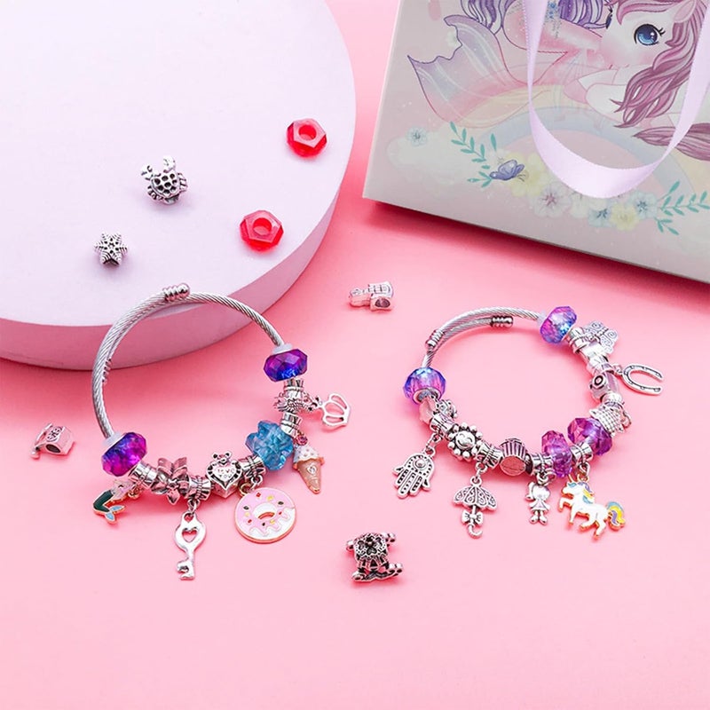 Beauenty DIY Charm Bracelet Making Kit for Girls - 99 Pieces Jewelry Set with Box - Image 3